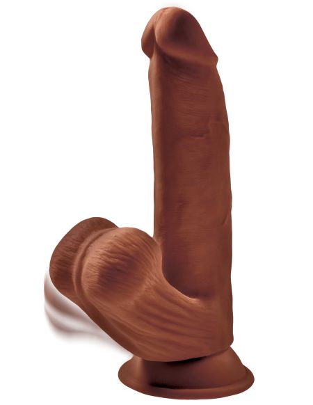 King Cock Plus 8 In. Triple Density Cock With Swinging Balls Brown