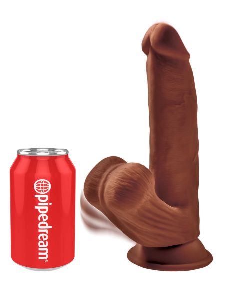 King Cock Plus 8 In. Triple Density Cock With Swinging Balls Brown
