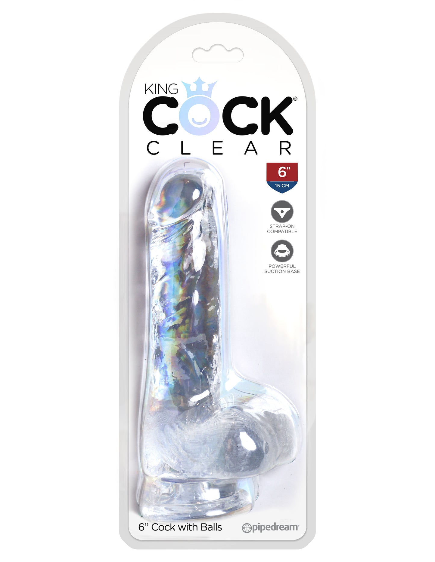 King Cock Clear 6in Cock with Balls