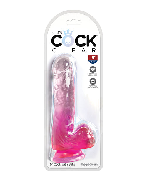 Kc 6 Cock Clear W/balls Pink