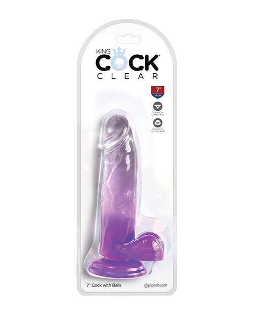 Kc 7 Cock Clear W/balls Purple