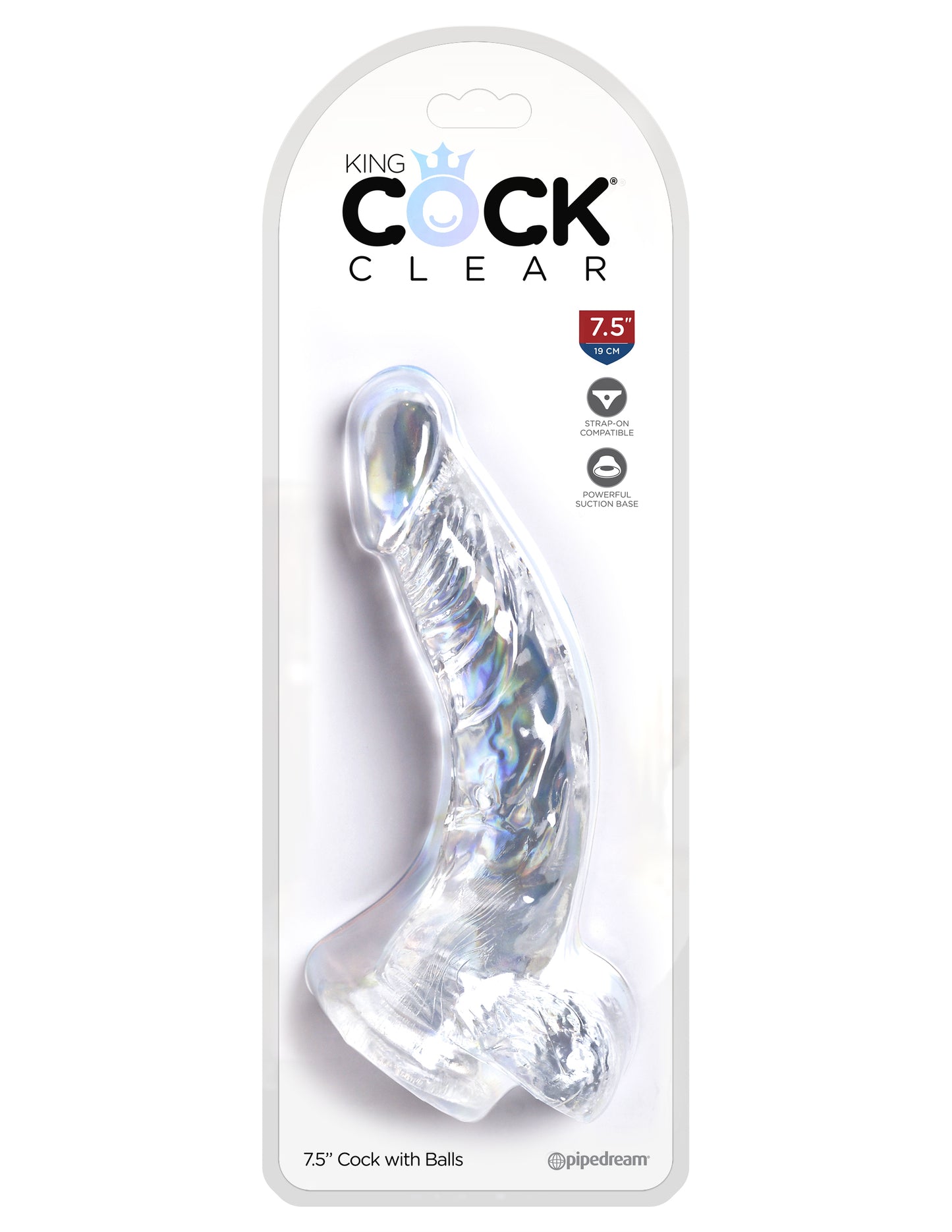 King Cock Clear 7.5in Cock with Balls