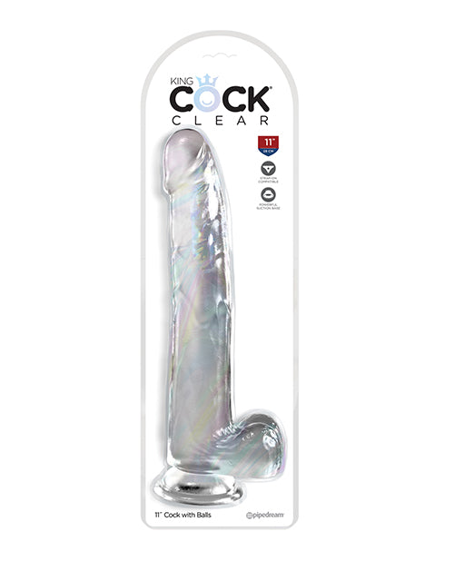 King Cock Clear With Balls 11in Clear