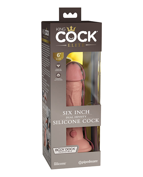 King Cock Elite Silicone Dual-density Cock 6 In. Light