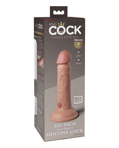 King Cock Elite Silicone Dual-density Cock 6 In. Light