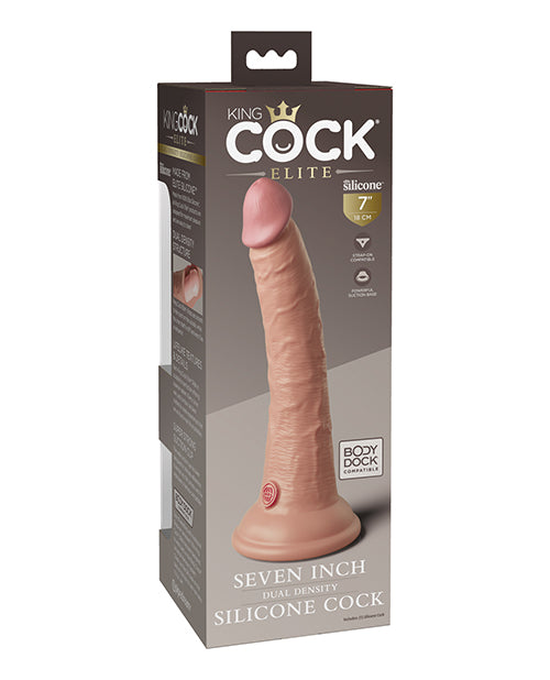 King Cock Elite Silicone Dual-density Cock 7 In. Light