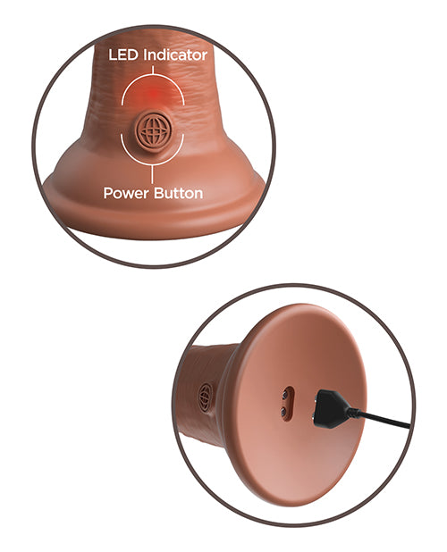 King Cock Elite Vibrating Silicone Dual-density Cock 6 In. Tan