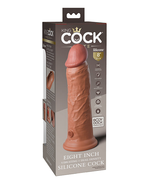King Cock Elite Vibrating Silicone Dual-density Cock 8 In. Tan