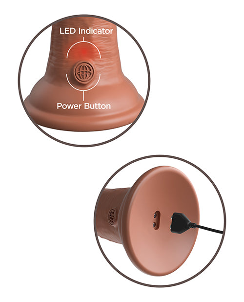 King Cock Elite Vibrating Silicone Dual-density Cock 8 In. Tan