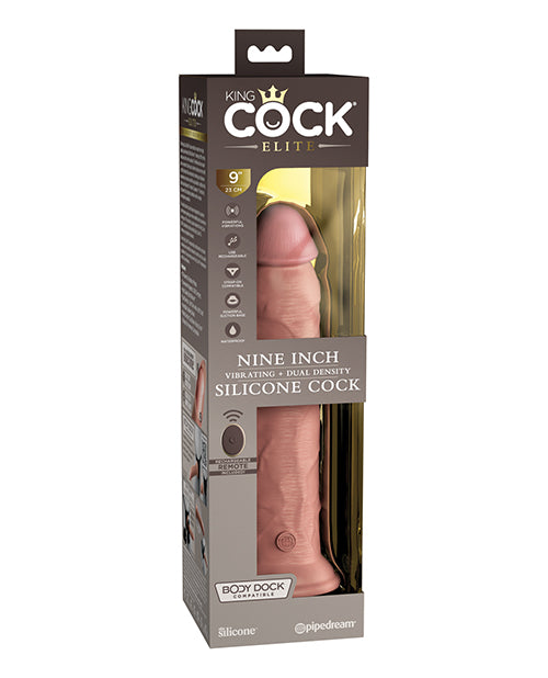 King Cock Elite Vibrating Silicone Dual-density Cock With Remote 9 In. Light