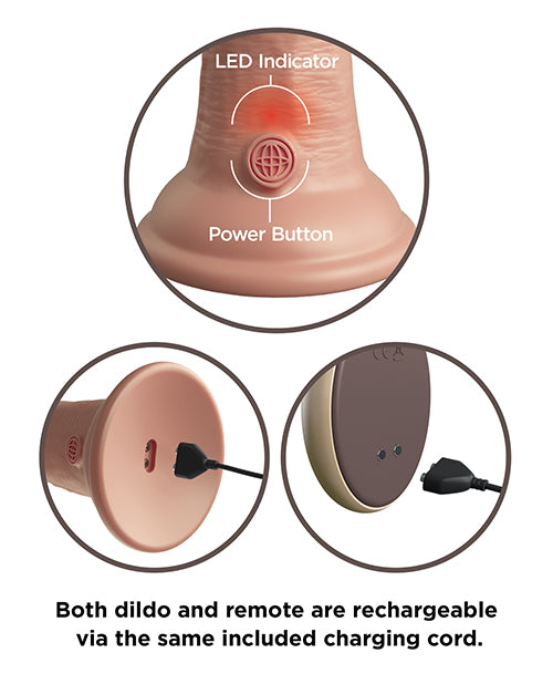King Cock Elite Vibrating Silicone Dual-density Cock With Remote 9 In. Light