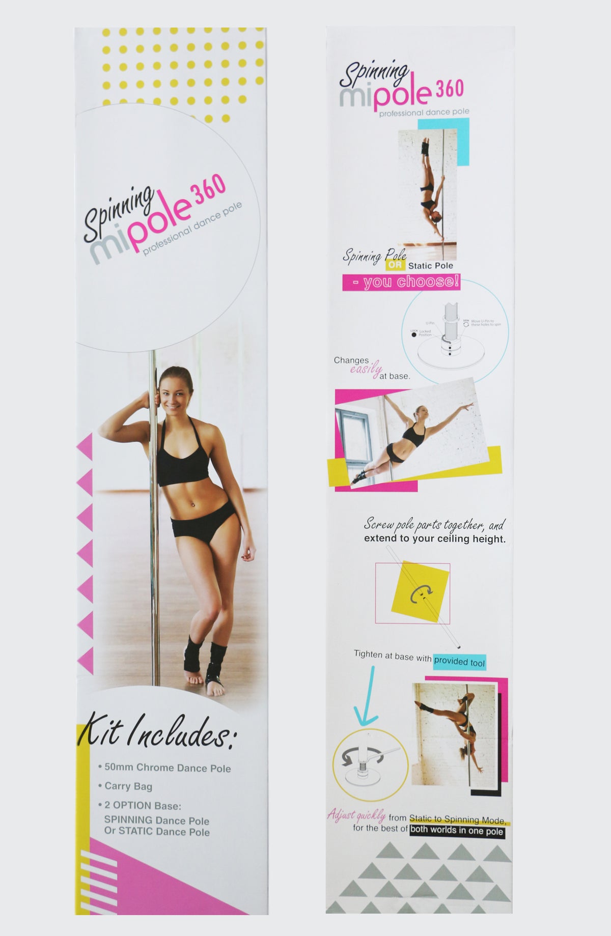 Mi-pole Professional Spinning Dance Pole 9ft/pads