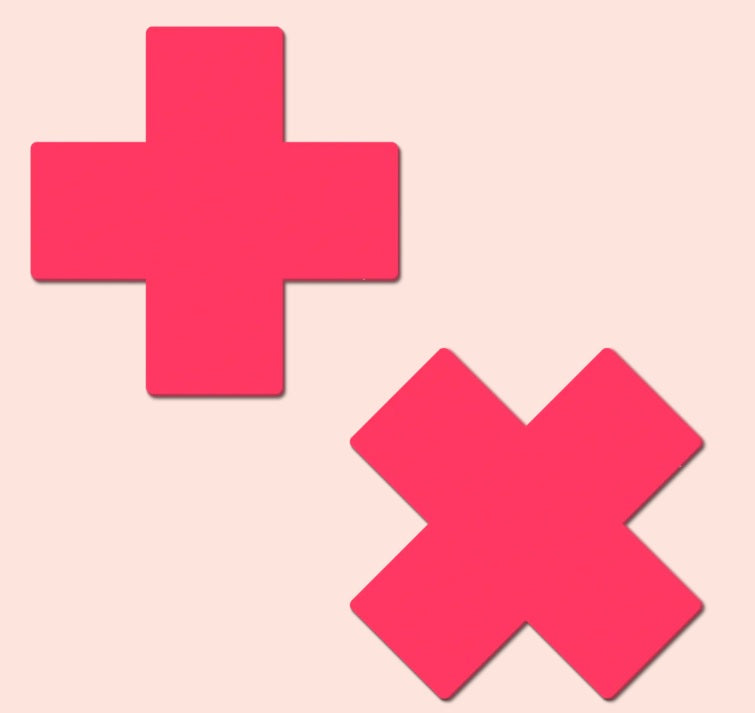 Pastease Plus X Glow IN the Dark Neon Pink Cross