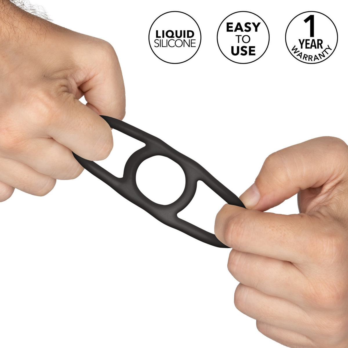 Alpha Liquid Silicone Commander Cock Ring - Black