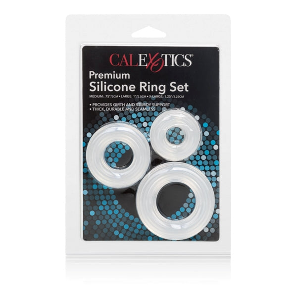 Premium Silicone Ring Set Clear Pack Of 3