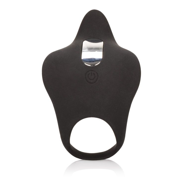 Silicone Rechargeable Remote Pleasurizer Ring Black