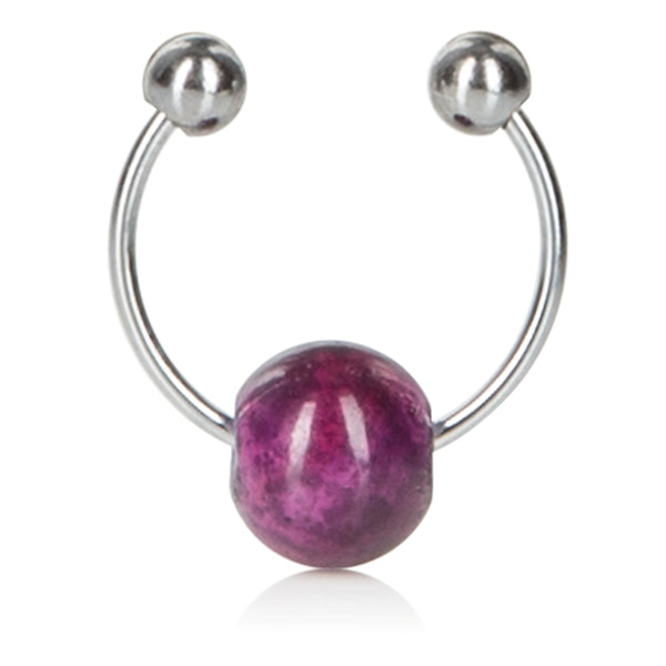 Nipple Clamps- Purple Chain with Navel Ring