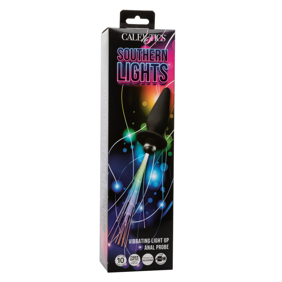 Southern Lights Rechargeable Vibrating Light Up Anal Probe - Black