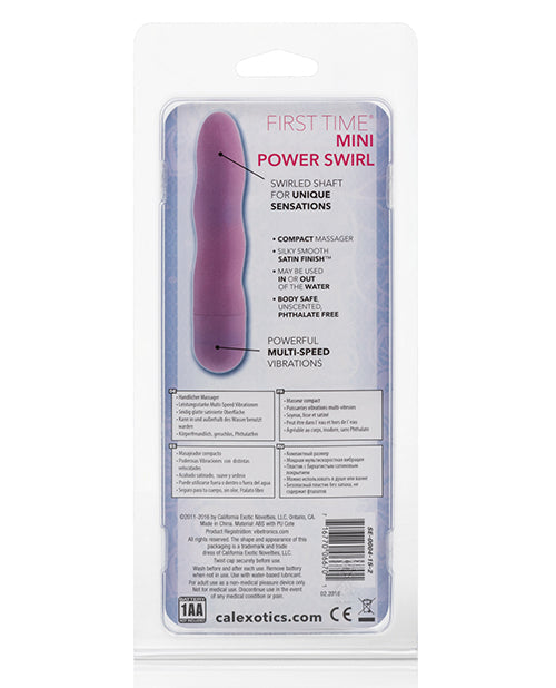 First Time Mini Power Swirl Vibrator Waterproof 4.5 Inch - Pink