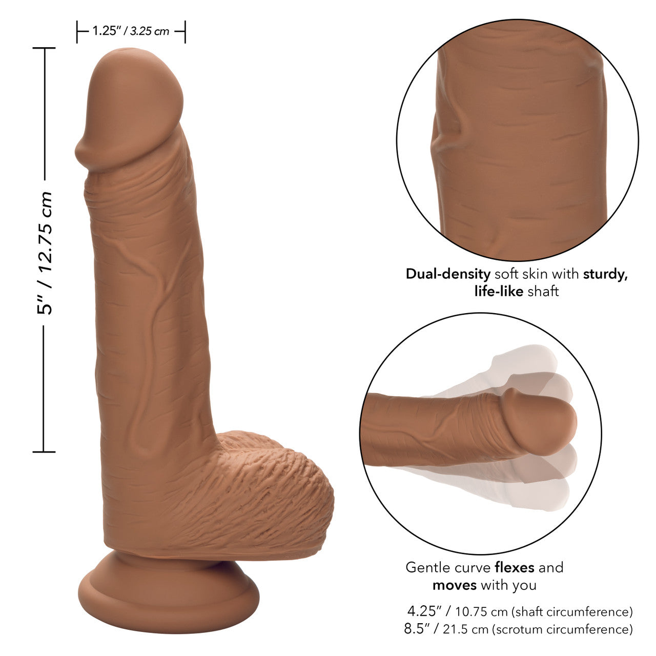Silicone Studs Dual Dense 5 Chocolate
