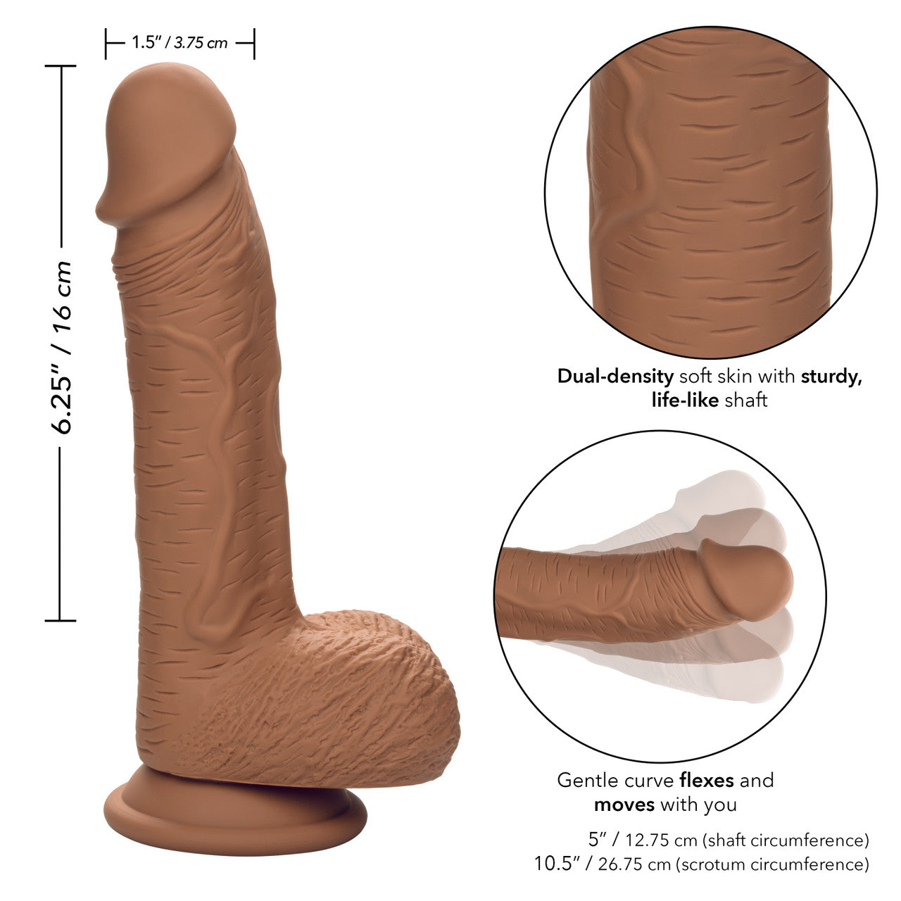 Silicone Studs Dual Dense 6.25 Chocolat