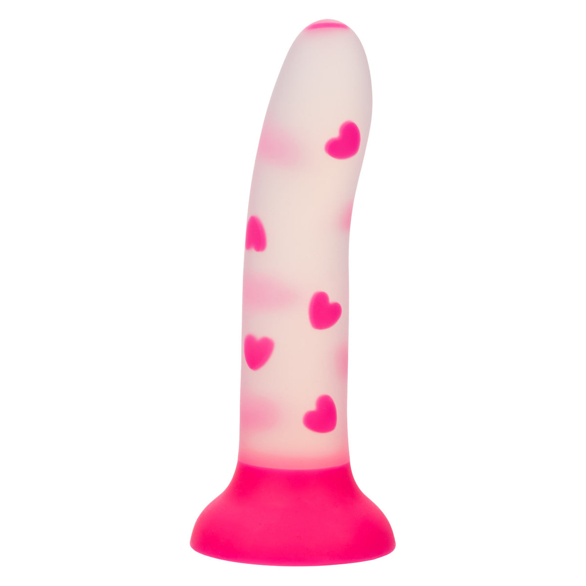 Glow Stick Heart Suction Cup Glow-in-the-dark Dildo - Pink