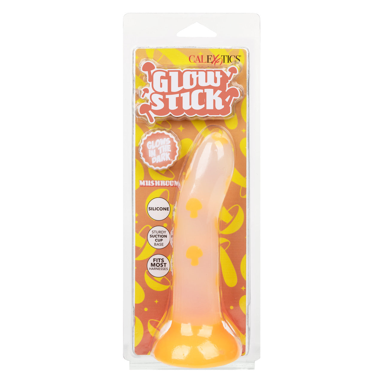 Glow Stick Mushroom Suction Cup Glow-in-the-dark Dildo - Yellow