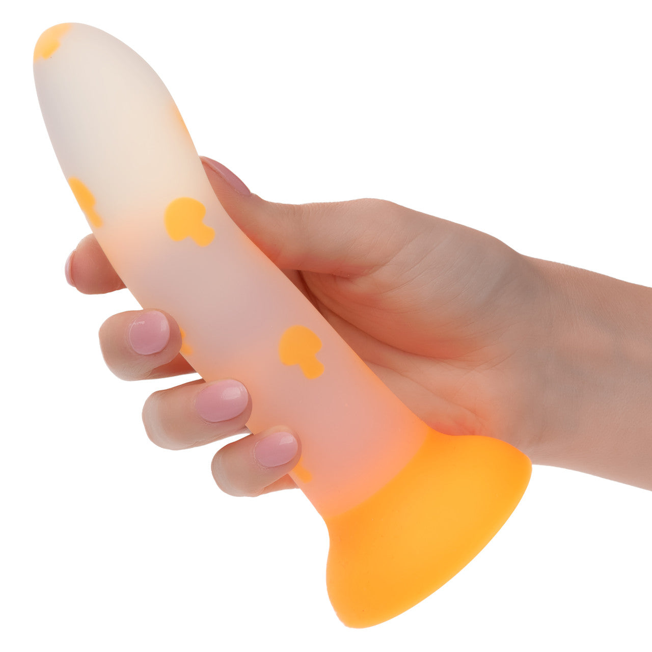 Glow Stick Mushroom Suction Cup Glow-in-the-dark Dildo - Yellow