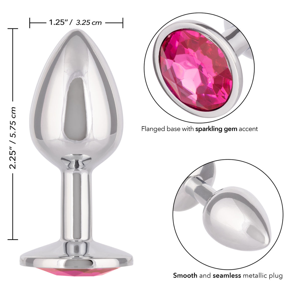 Jewel Small Rose Plug Pink