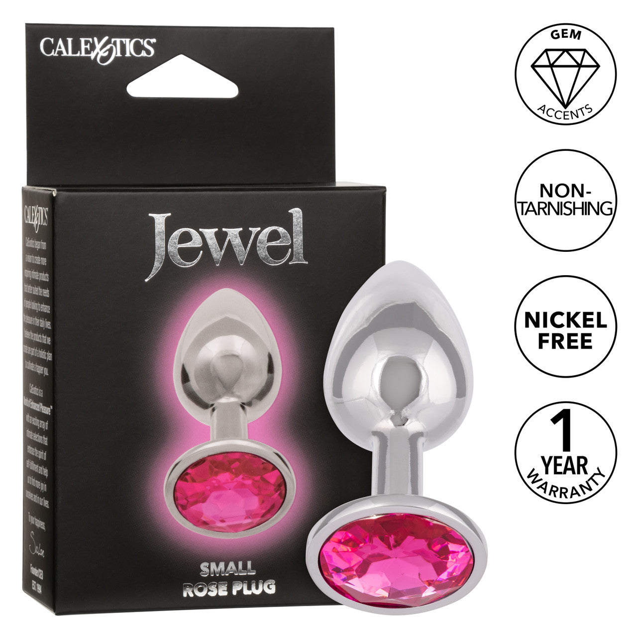 Jewel Small Rose Plug Pink