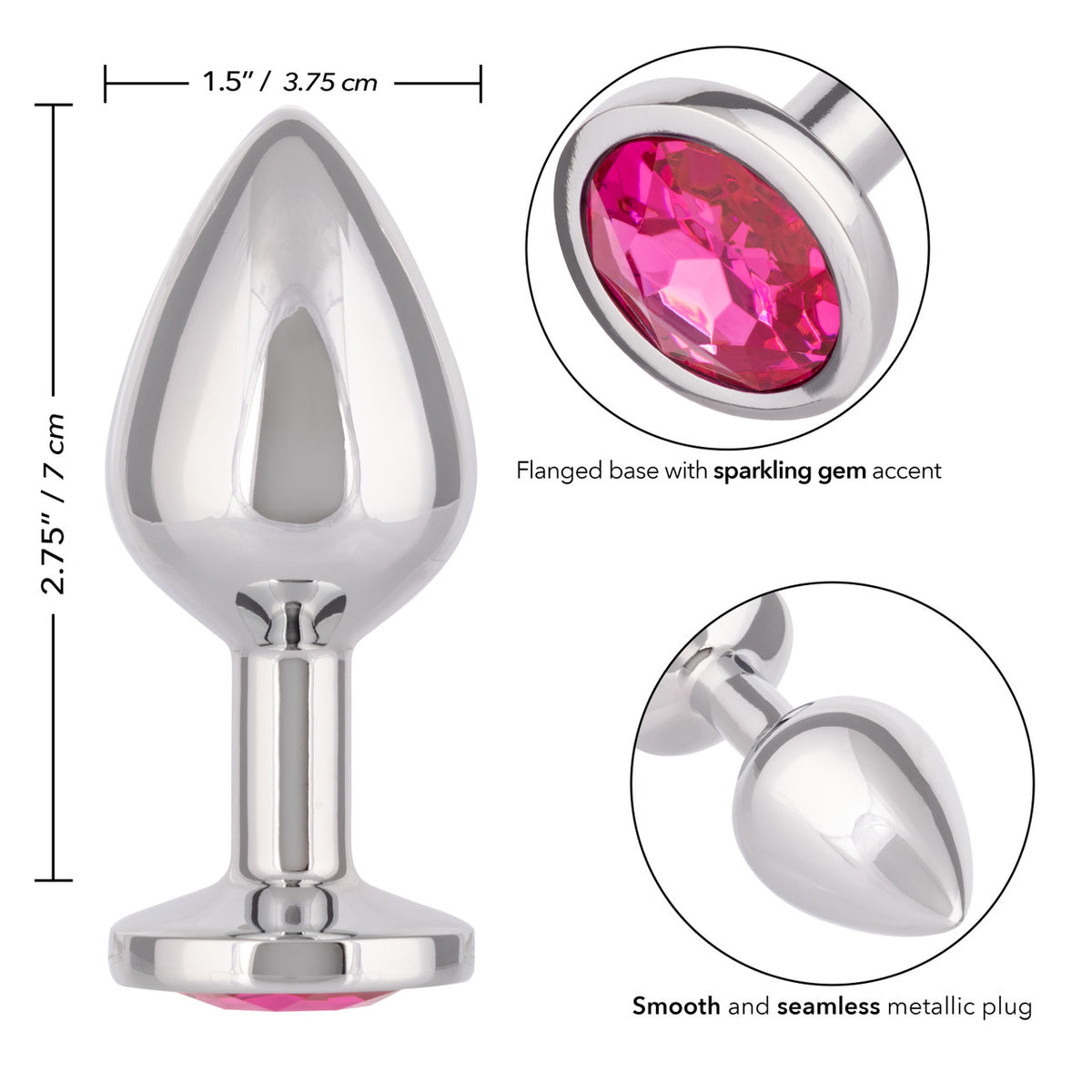 Jewel Large Rose Plug Pink