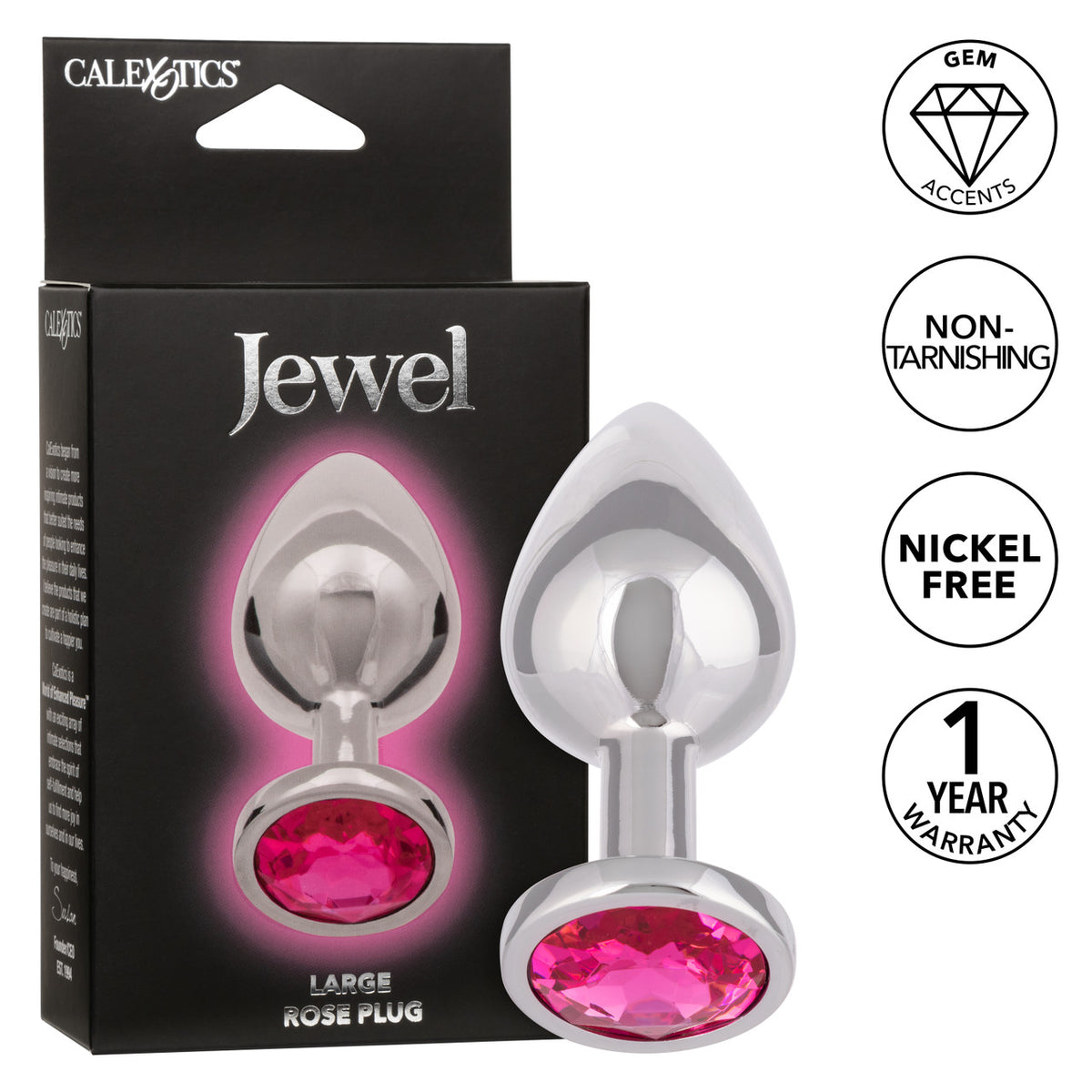 Jewel Large Rose Plug Pink