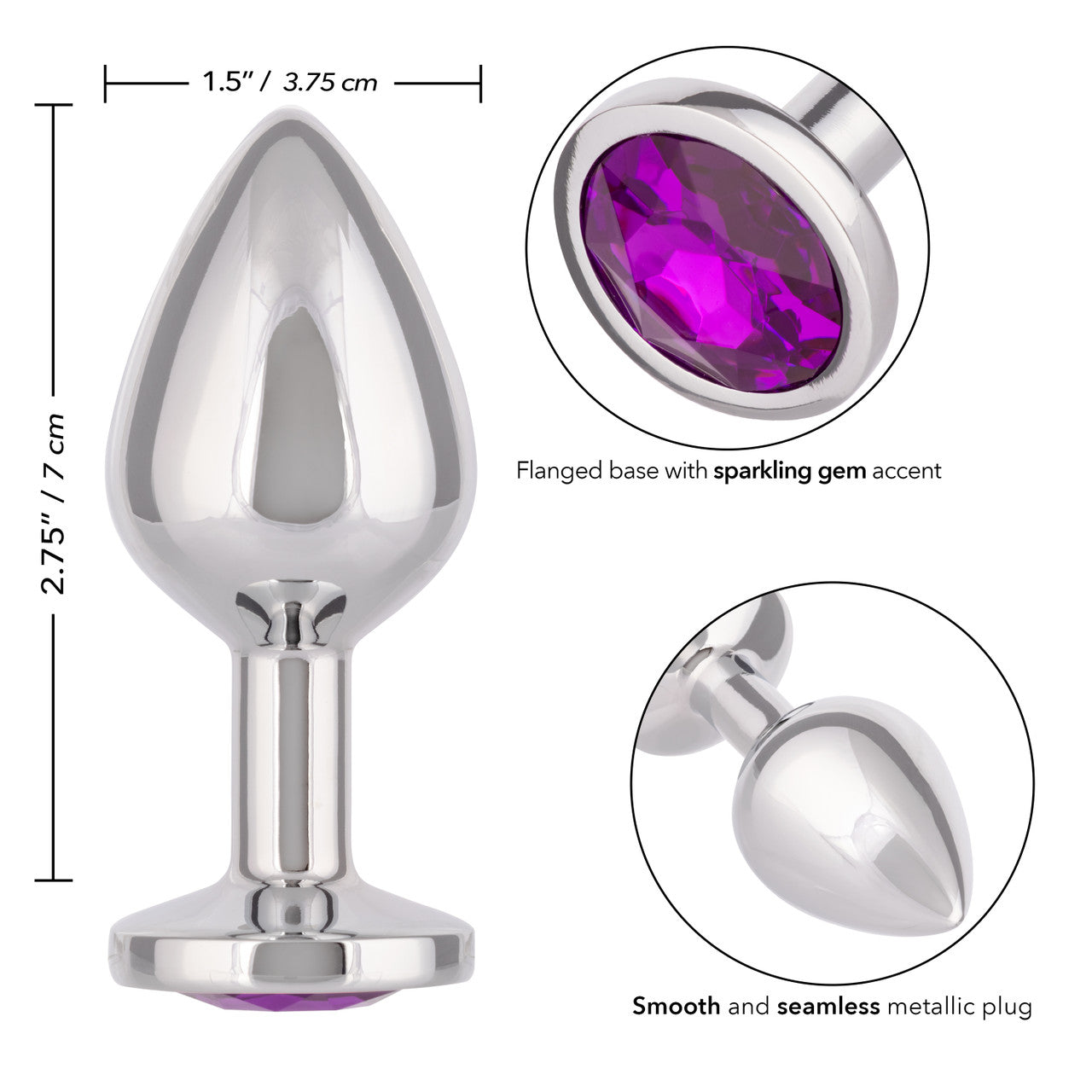 Jewel Large Amethyst Plug Purple