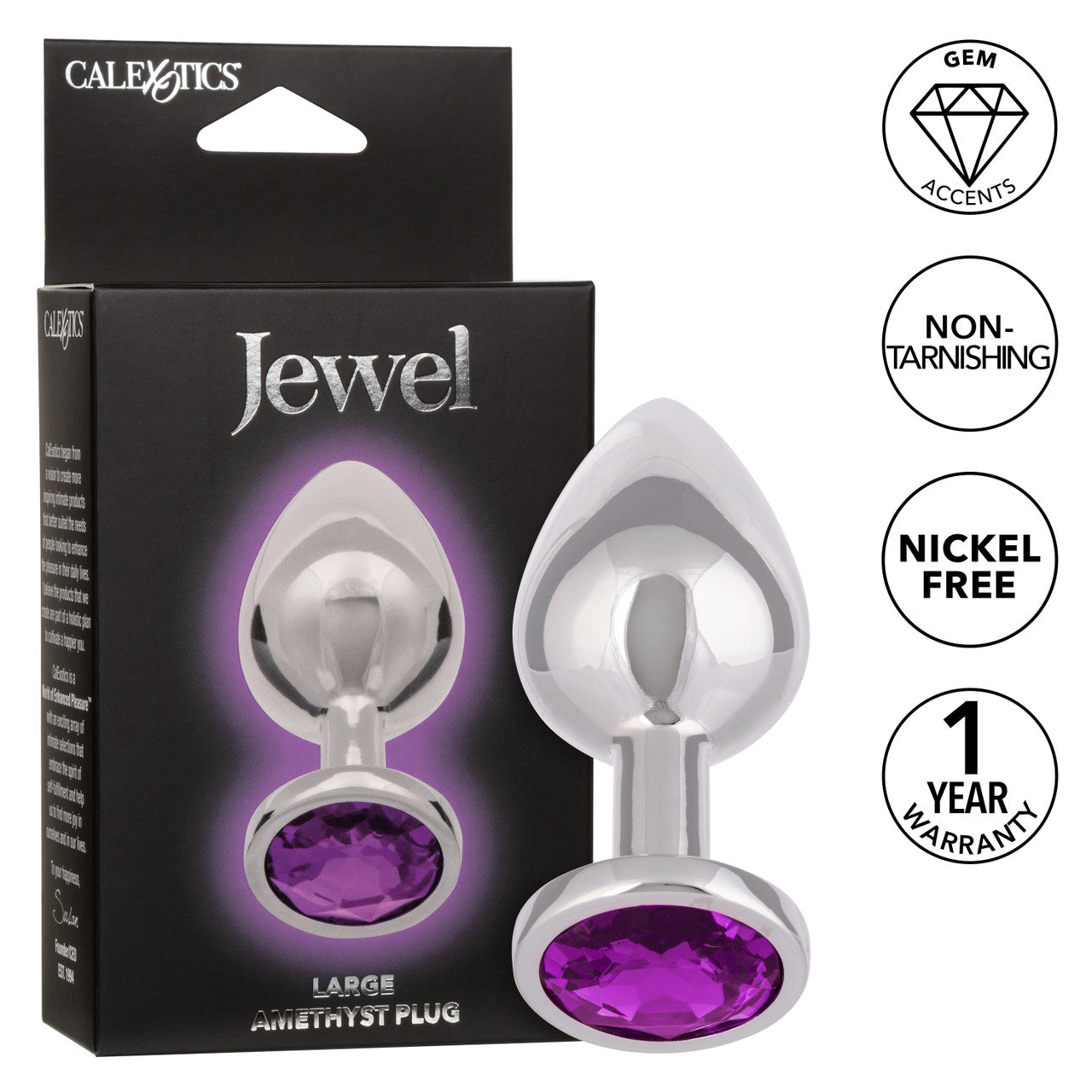 Jewel Large Amethyst Plug Purple