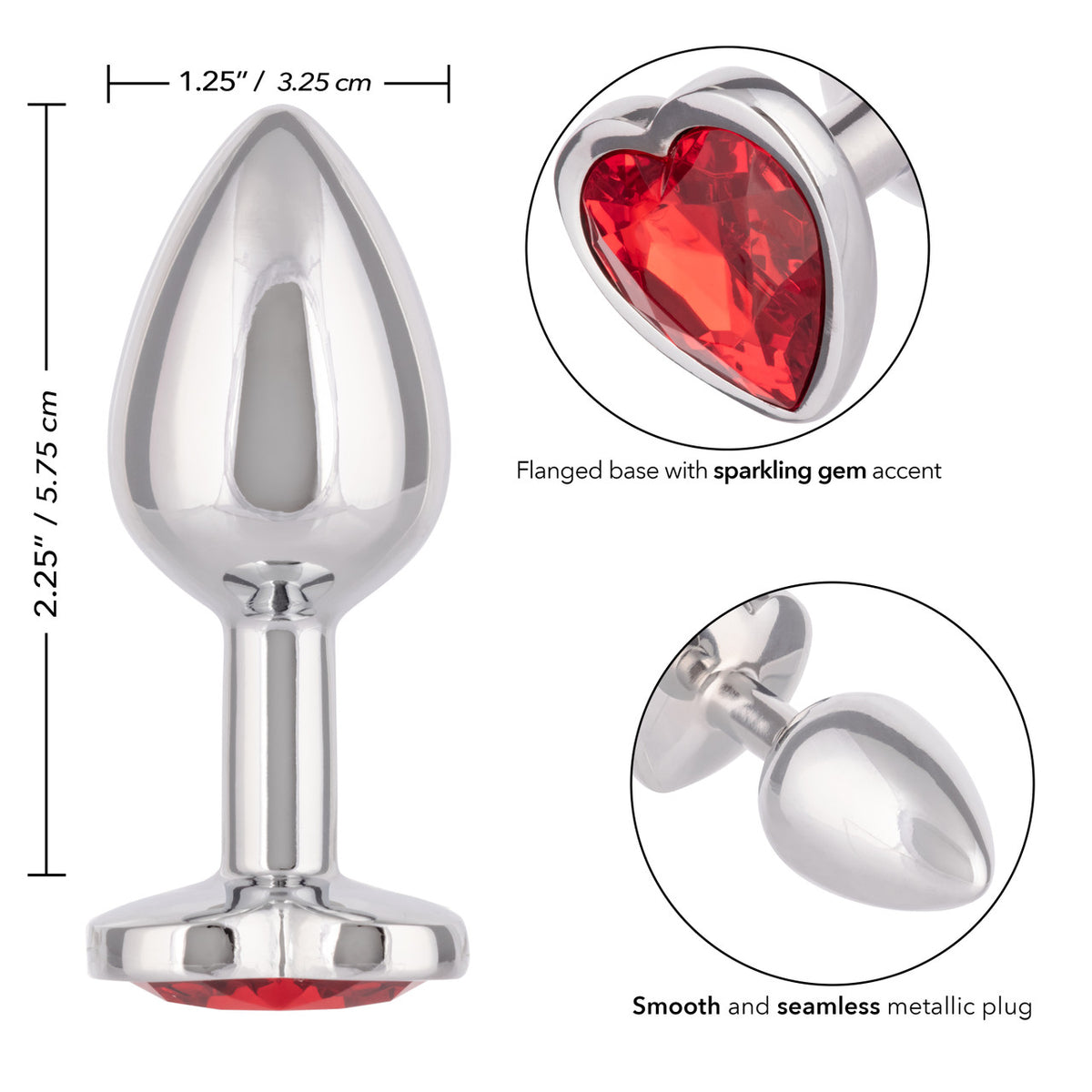 Jewel Small Ruby Heart Plug Red