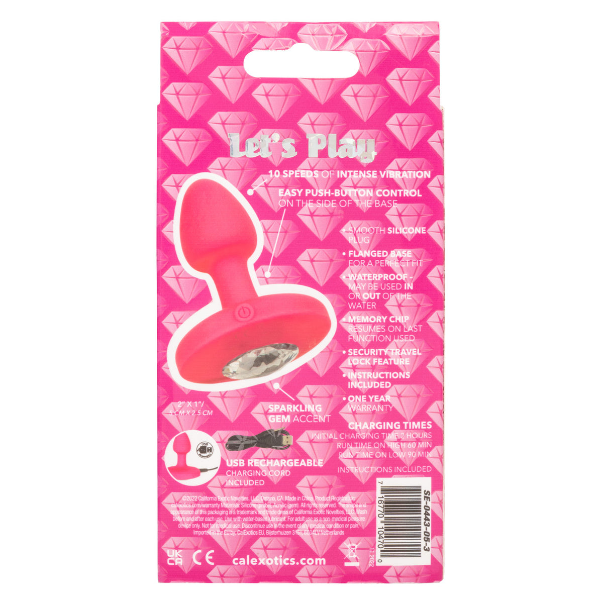 Cheeky Gems Recharge Vibe Probe Sm Pnk