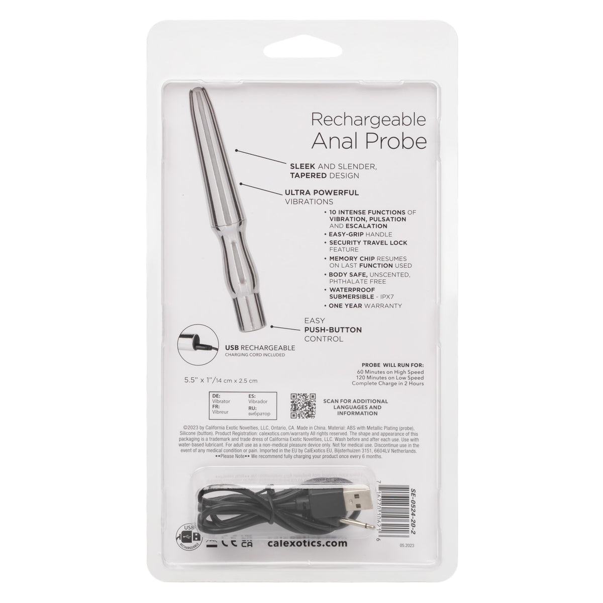Rechargeable Anal Probe Silver