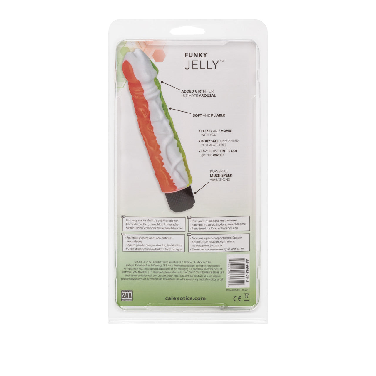Funky Jelly Vibrator 8in