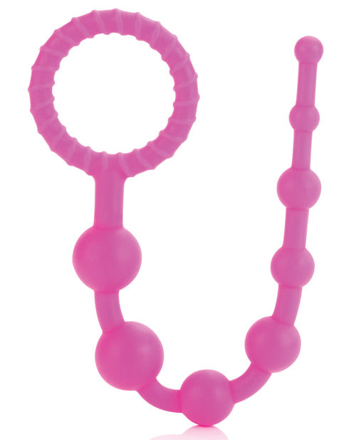 Booty Call X-10 Silicone Anal Beads Pink 8 Inch