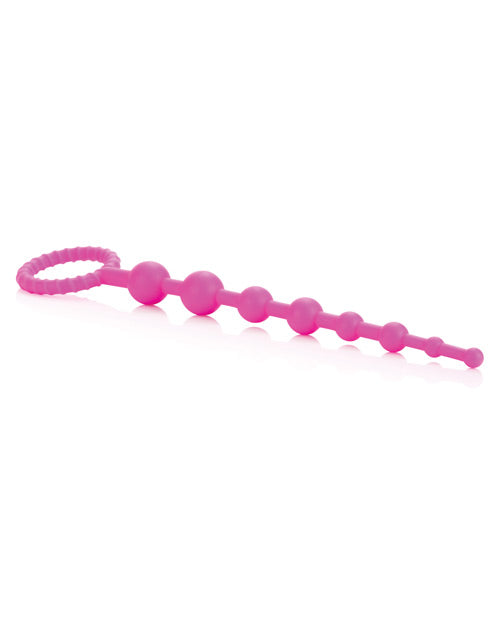 Booty Call X-10 Silicone Anal Beads Pink 8 Inch