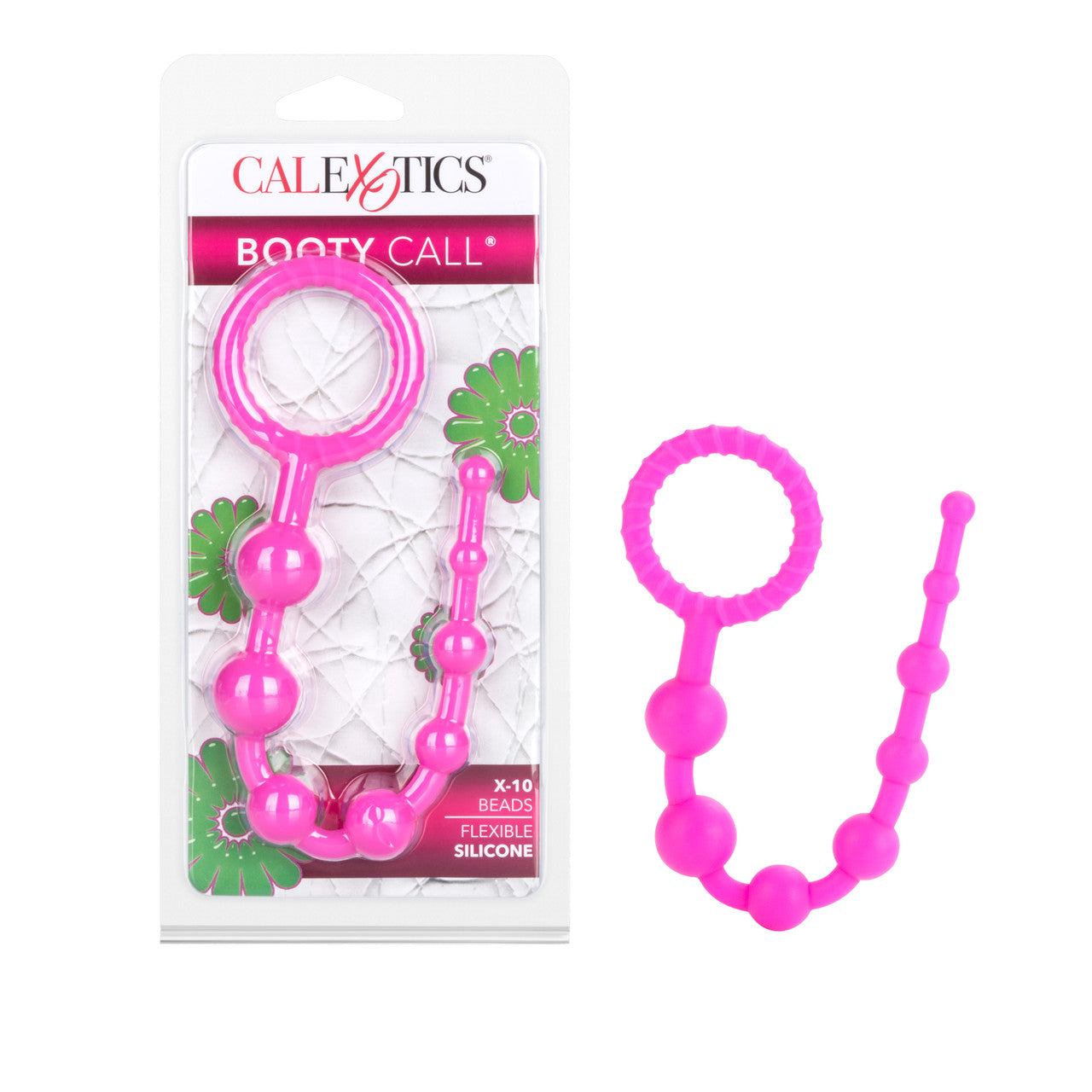 Booty Call X-10 Silicone Anal Beads Pink 8 Inch
