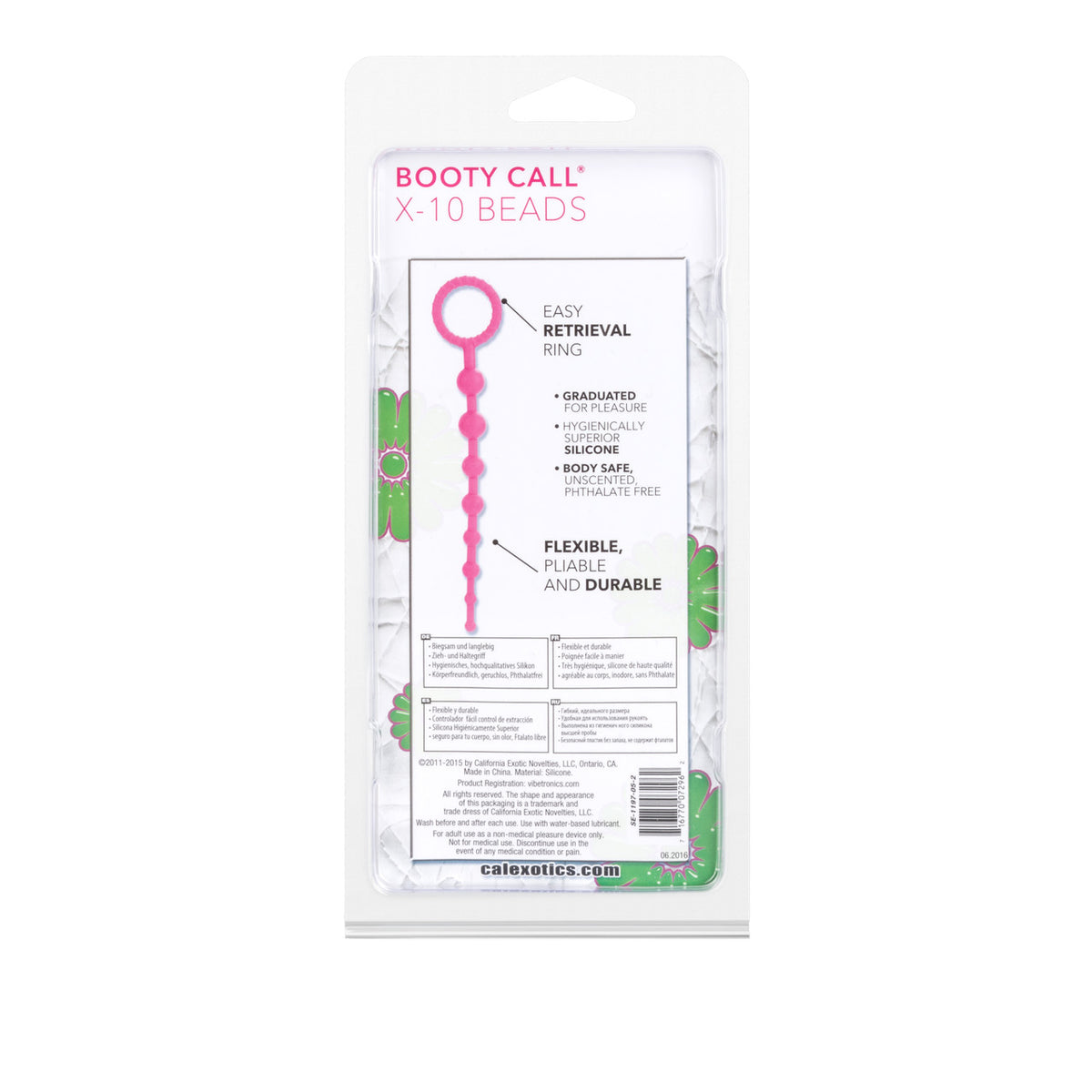 Booty Call X-10 Silicone Anal Beads Pink 8 Inch