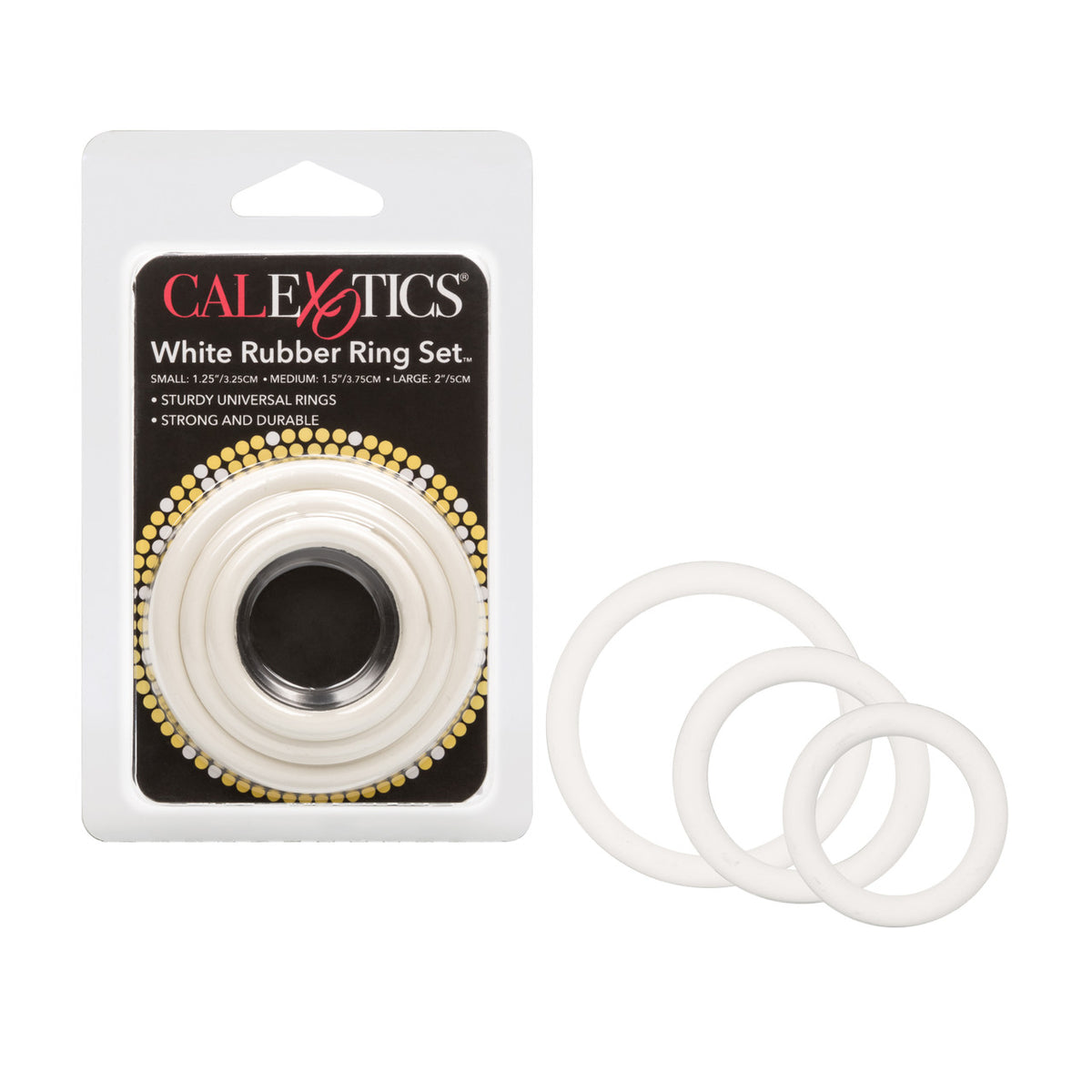 Rubber Cock Ring White 3 Piece