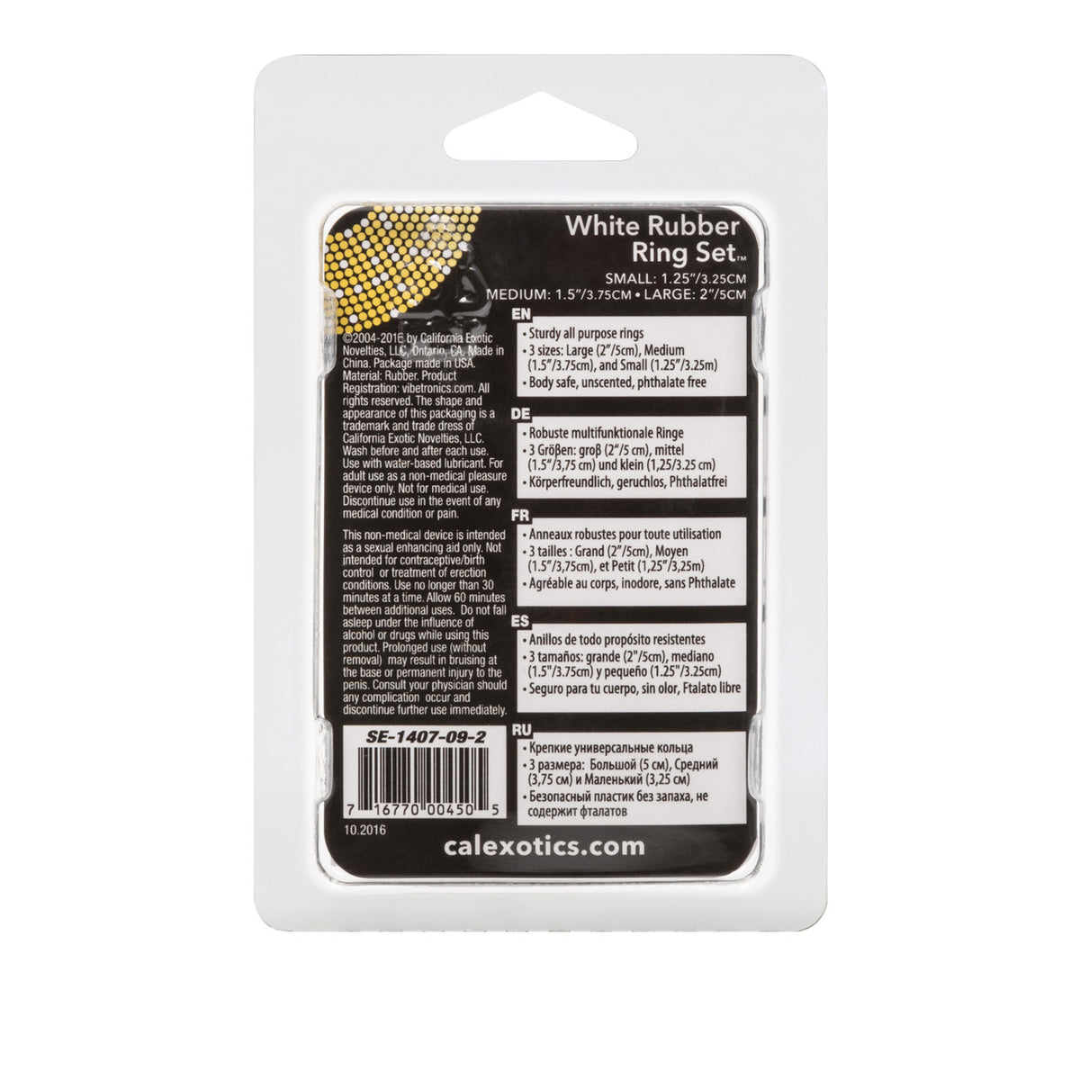 Rubber Cock Ring White 3 Piece