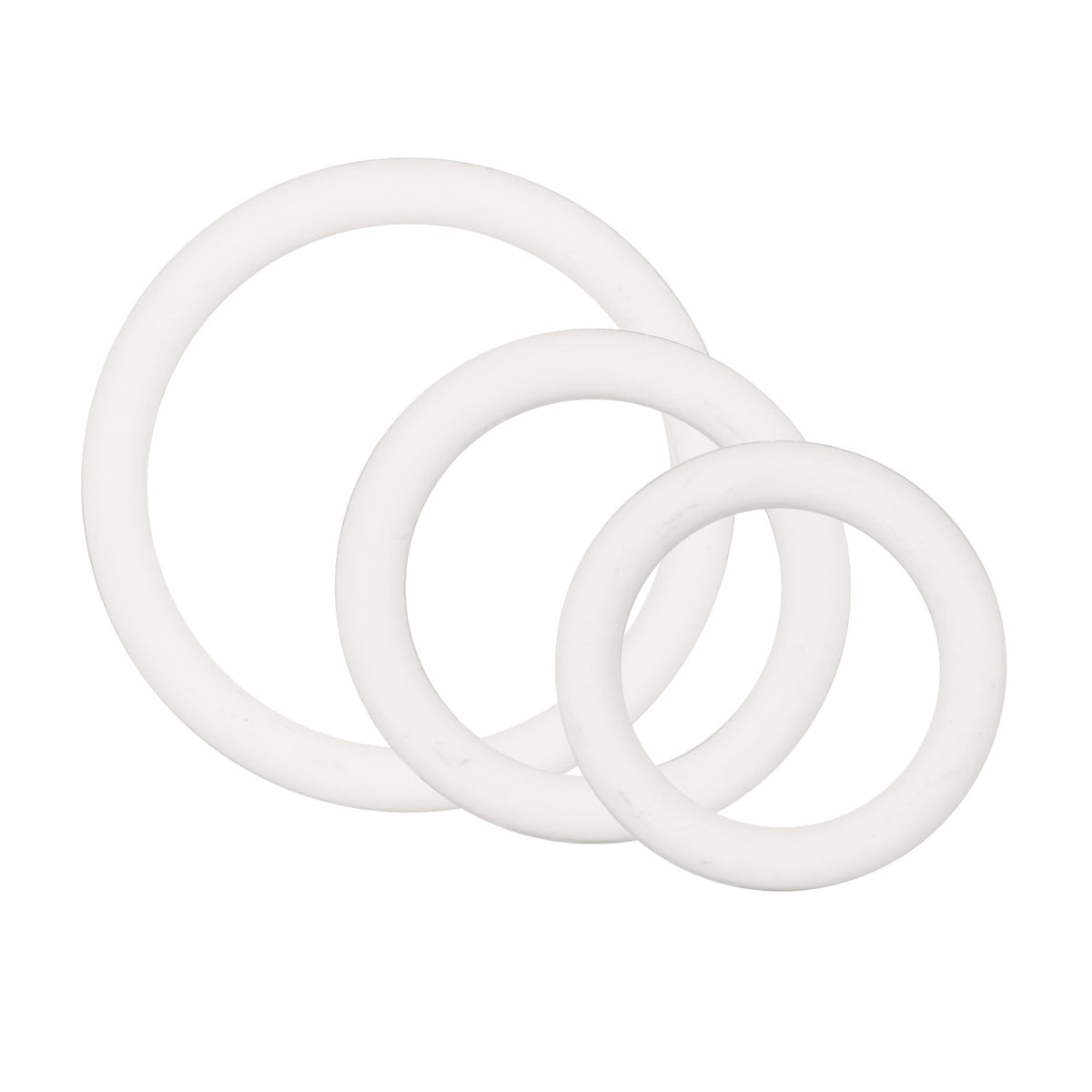Rubber Cock Ring White 3 Piece