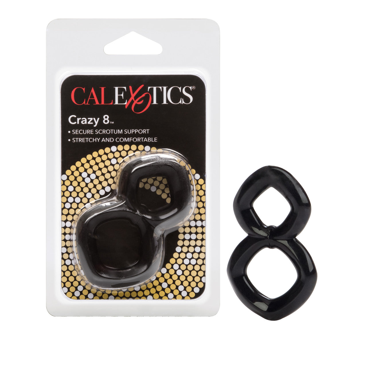Crazy 8 Enhancer Double Cock Ring Black