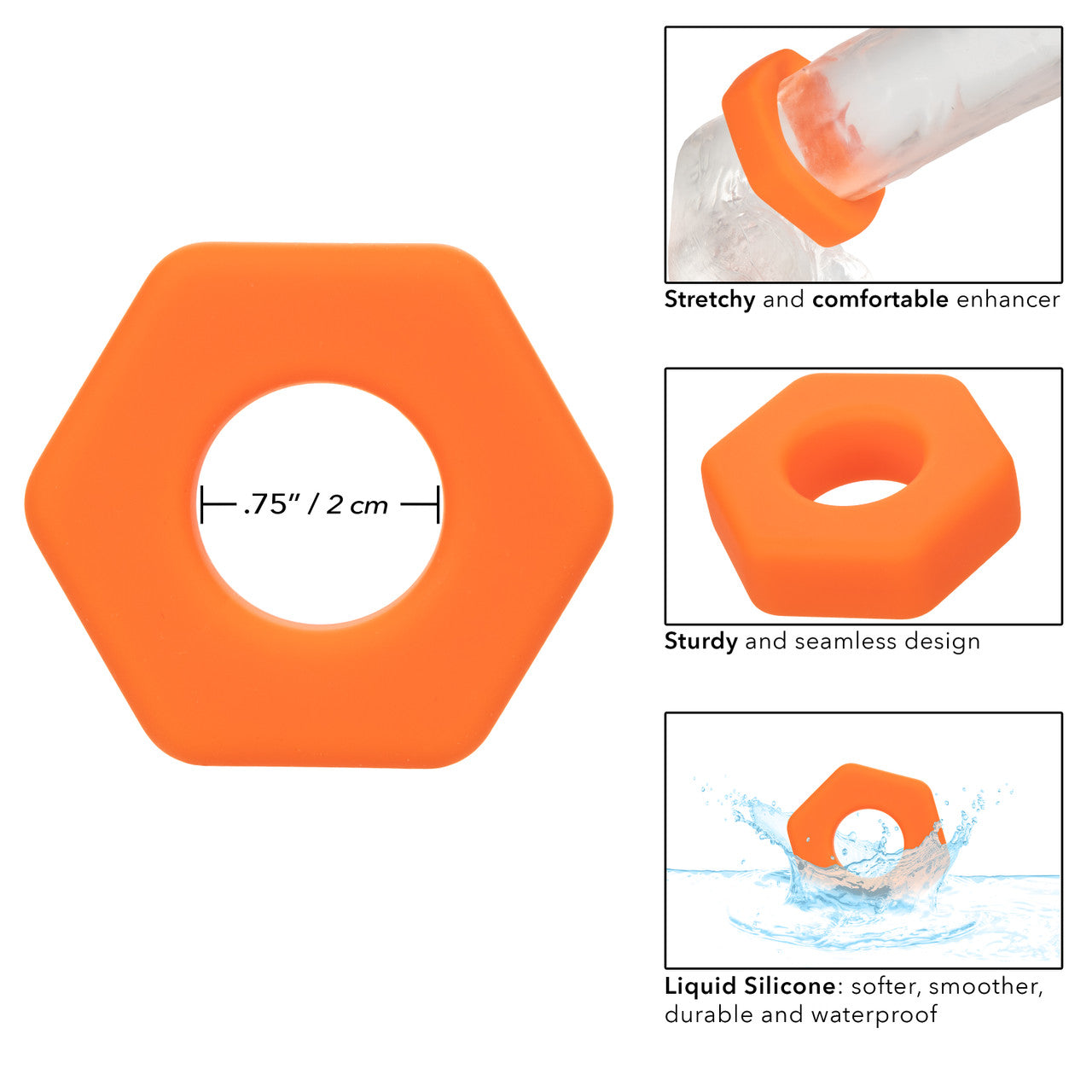 Alpha Prolong Sexagon Ring Orange