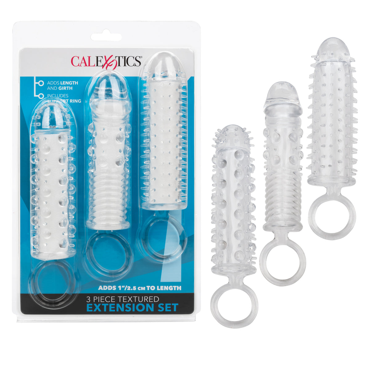 Textured Extension Set 3pc Clear