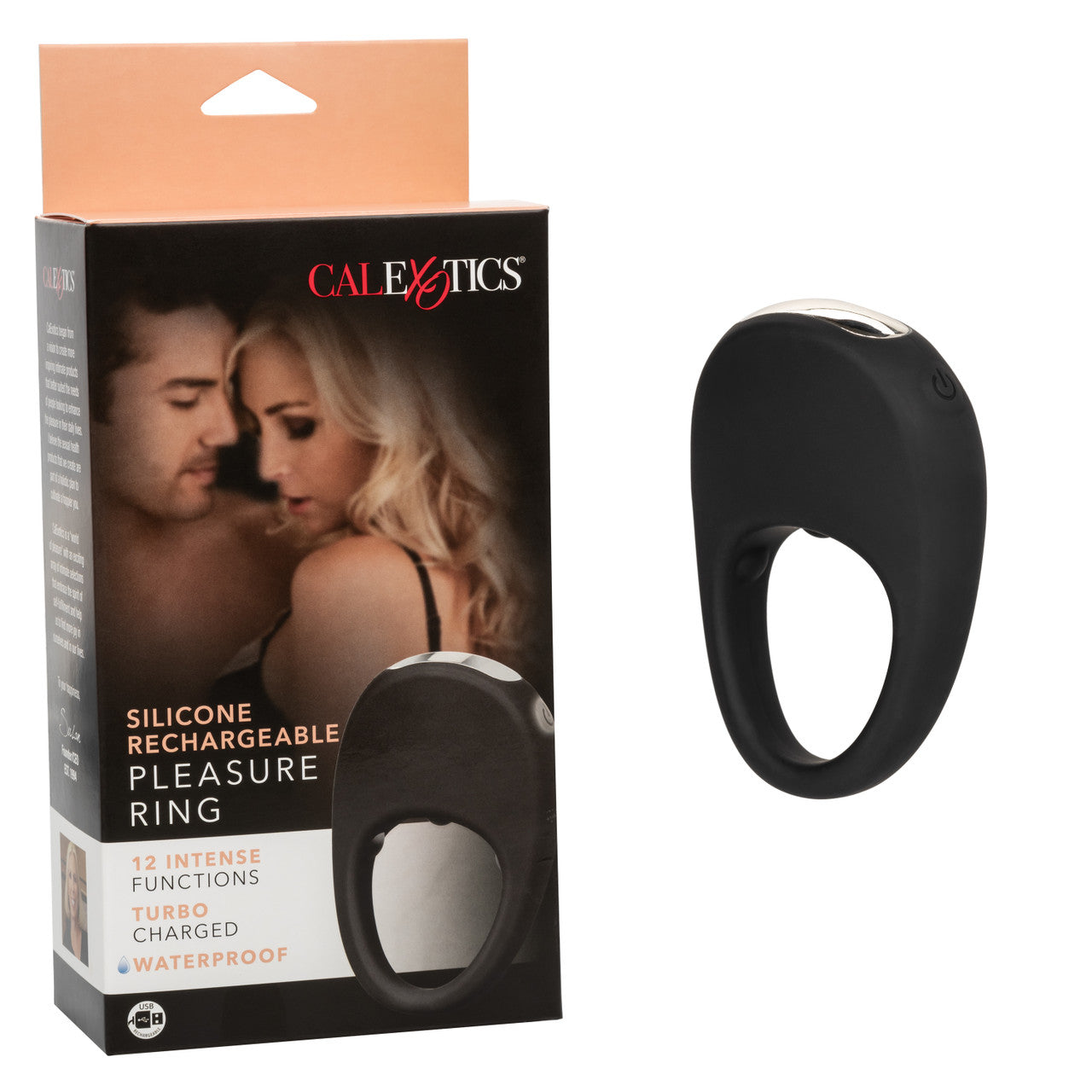 Silicone Rechargeable Pleasure Ring Blk