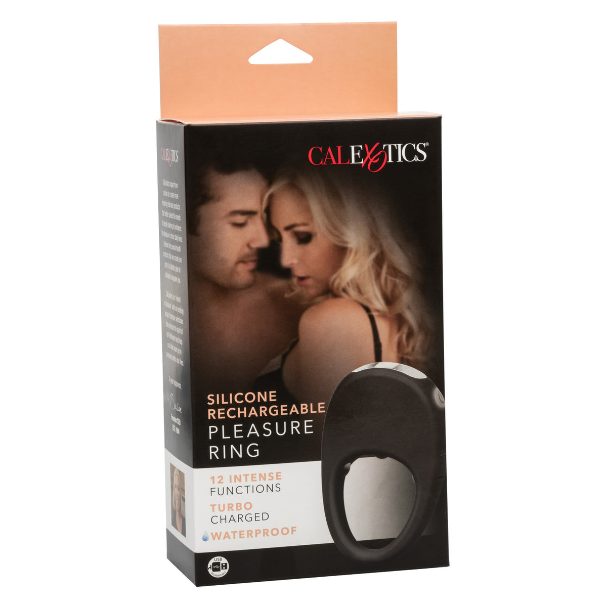 Silicone Rechargeable Pleasure Ring Blk